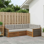 vidaXL Outdoor-Sofagarnitur mit Kissen 4 pcs Natürlich und Hellgrau