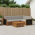 vidaXL Outdoor-Sofagarnitur 5 pcs Natürlich und Hellgrau