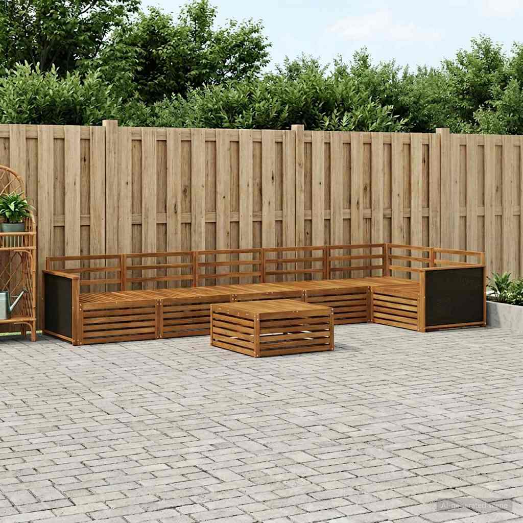 vidaXL Outdoor-Sofagarnitur 7 pcs Natur 79 x 79 x 37 cm