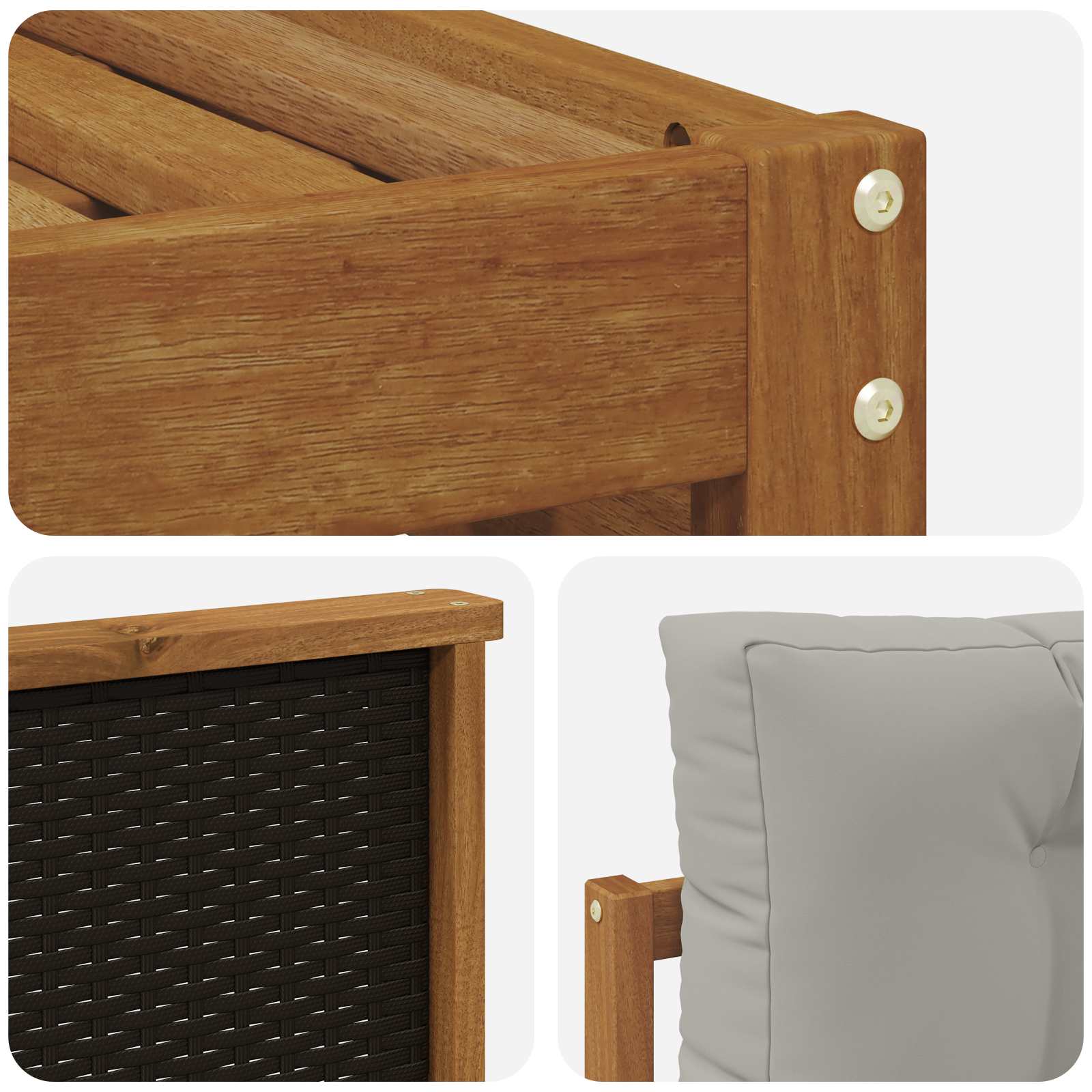 vidaXL Outdoor-Sofagarnitur 7 pcs Natürlich und Hellgrau