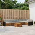 vidaXL Outdoor-Sofagarnitur 7 pcs Natürlich und Hellgrau Polyester