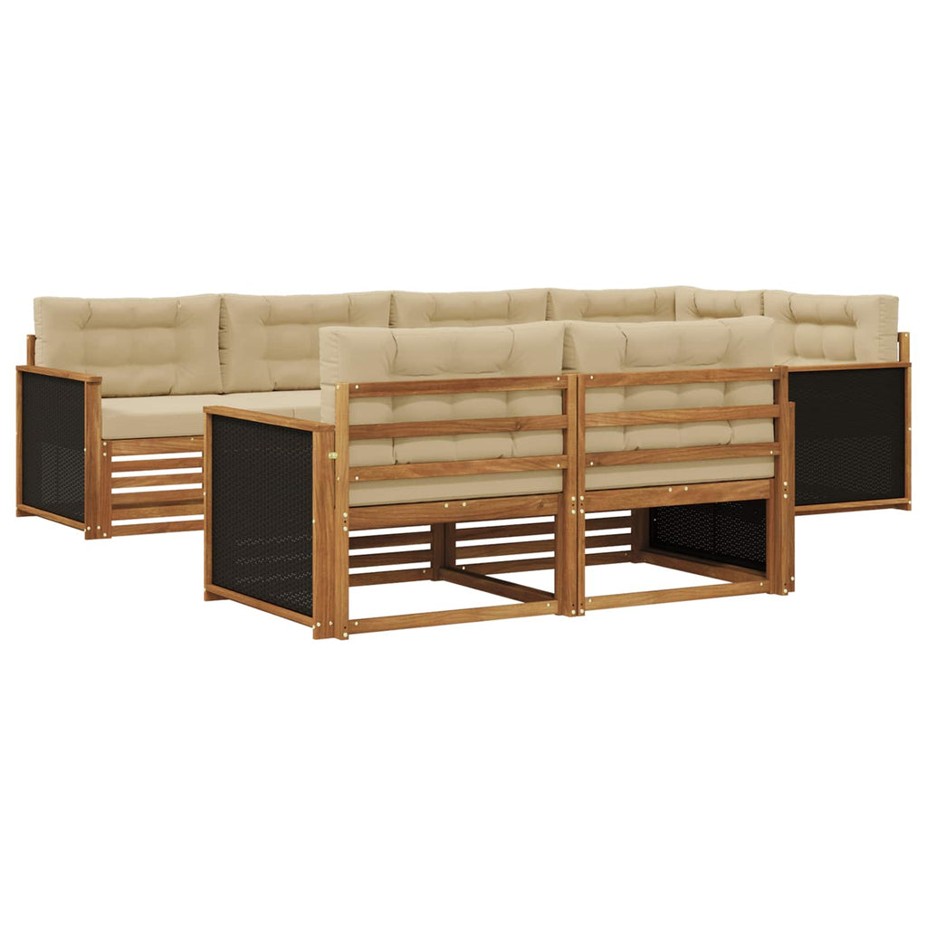 vidaXL Outdoor-Sofagarnitur mit Kissen 7 pcs