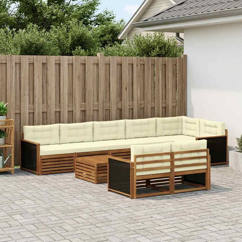 vidaXL Outdoor-Sofagarnitur mit Kissen 9 pcs
