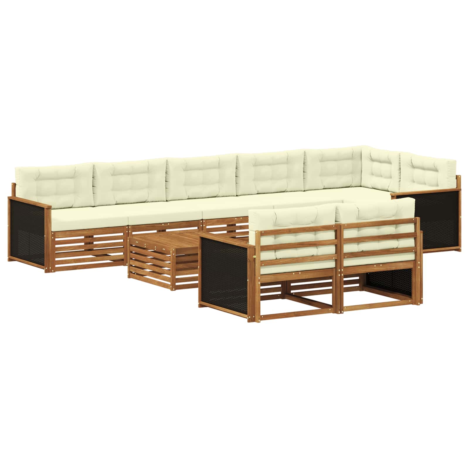 vidaXL Outdoor-Sofagarnitur mit Kissen 9 pcs