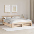 vidaXL Bettrahmen mit Kopfteil Braun 200 x 200 cm Massives Kiefernholz
