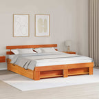vidaXL Bettrahmen Wachsbraun 200 x 200 cm Massives Kiefernholz