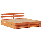 vidaXL Bettrahmen Wachsbraun 200 x 200 cm Massives Kiefernholz
