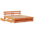 vidaXL Bettrahmen Wachsbraun 200 x 200 cm Massives Kiefernholz