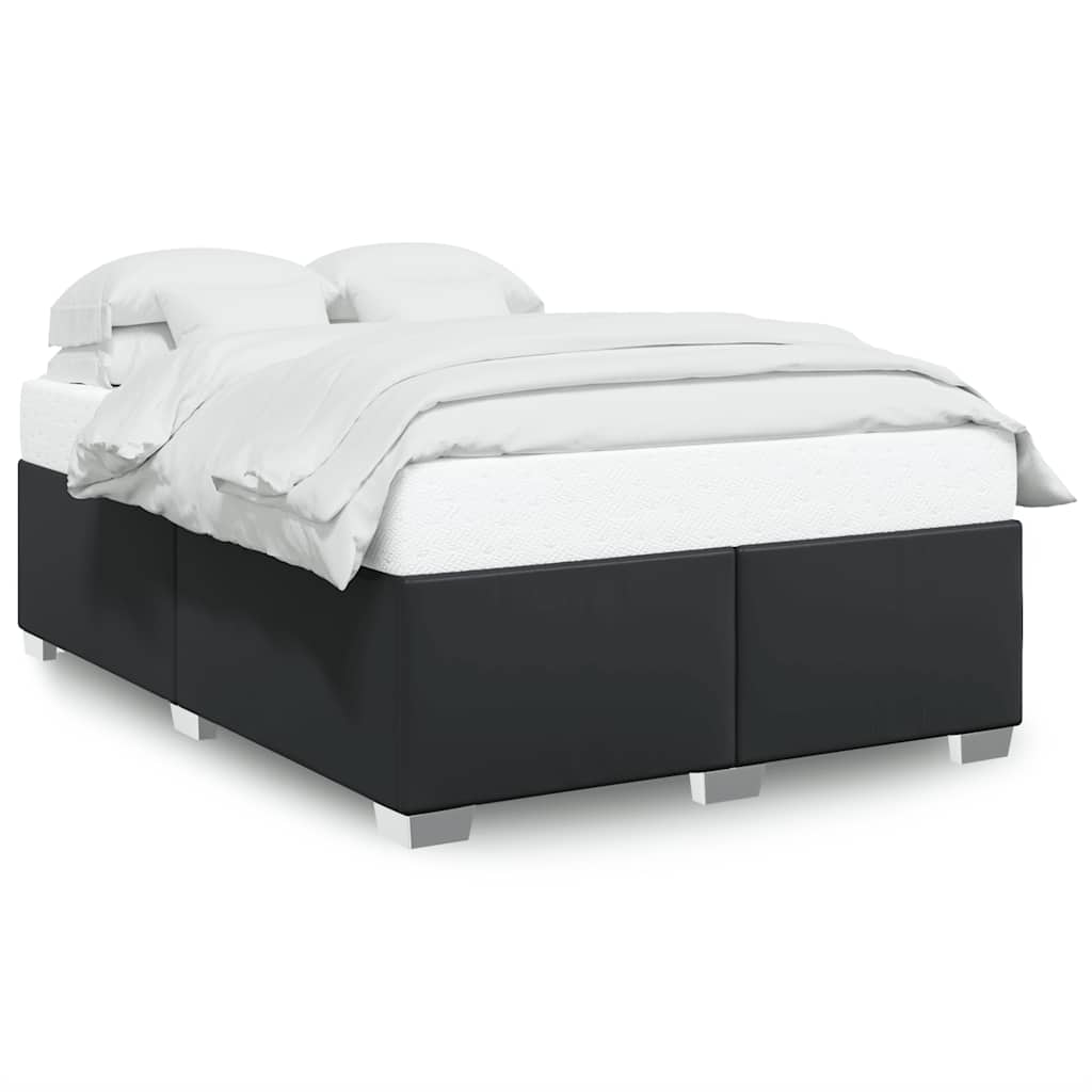 vidaXL Bettgestell ohne Matratze Schwarz 137x190 cm Kunstleder