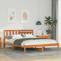 vidaXL Bettgestell Wachsbraun 135 x 190 cm Massivholz Kiefer