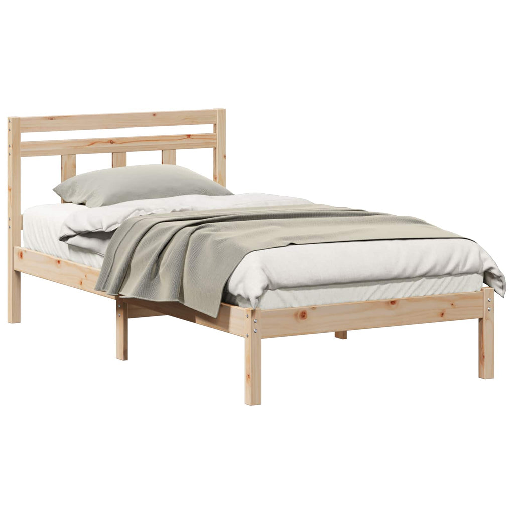 vidaXL Bettrahmen Braun 80 x 200 cm Massives Kiefernholz