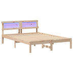 vidaXL Bettrahmen mit Kopfteil Braun 135 x 190 cm Massives Kiefernholz