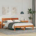 vidaXL Bettrahmen Wachsbraun 135 x 190 cm Massives Kiefernholz