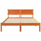 vidaXL Bettrahmen Wachsbraun 135 x 190 cm Massives Kiefernholz
