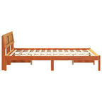 vidaXL Bettrahmen Wachsbraun 135 x 190 cm Massives Kiefernholz