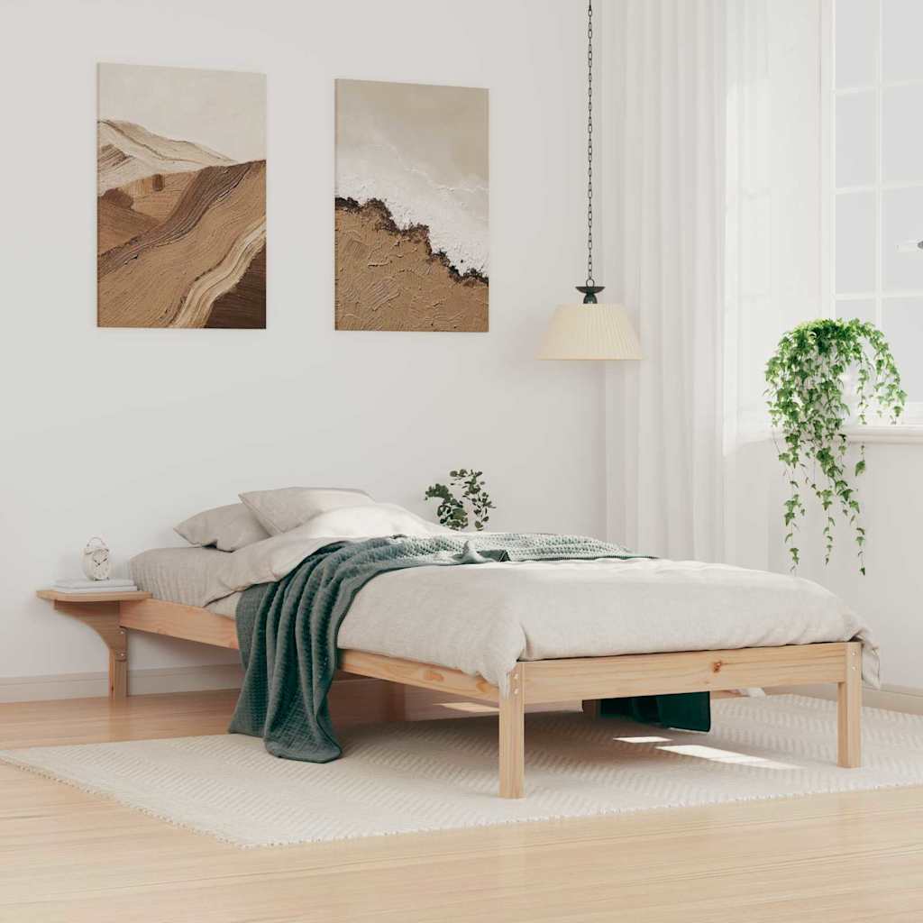 vidaXL Bettgestell mit Nachttischen Natur 80 x 210 cm