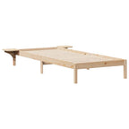vidaXL Bettgestell mit Nachttischen Natur 80 x 210 cm