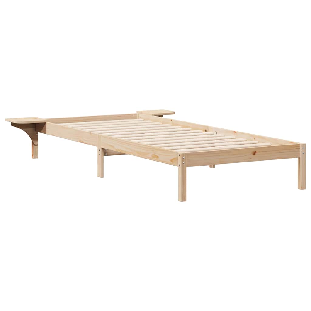 vidaXL Bettgestell mit Nachttischen Natur 80 x 210 cm