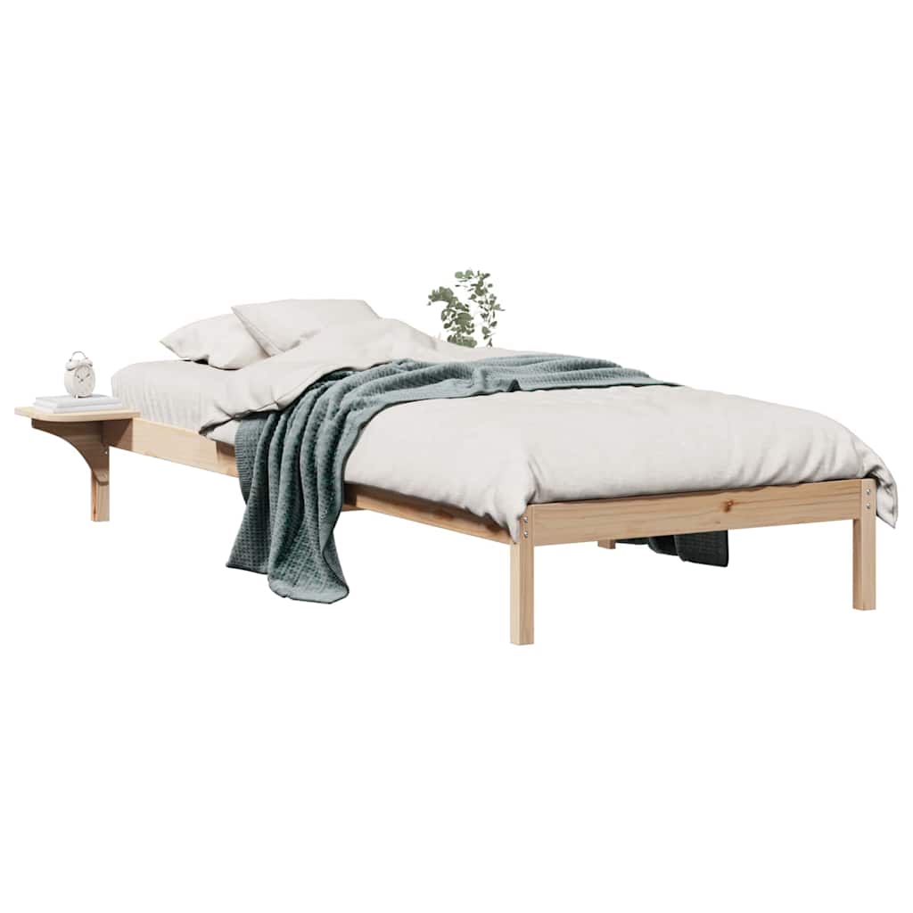 vidaXL Bettgestell mit Nachttischen Natur 80 x 210 cm