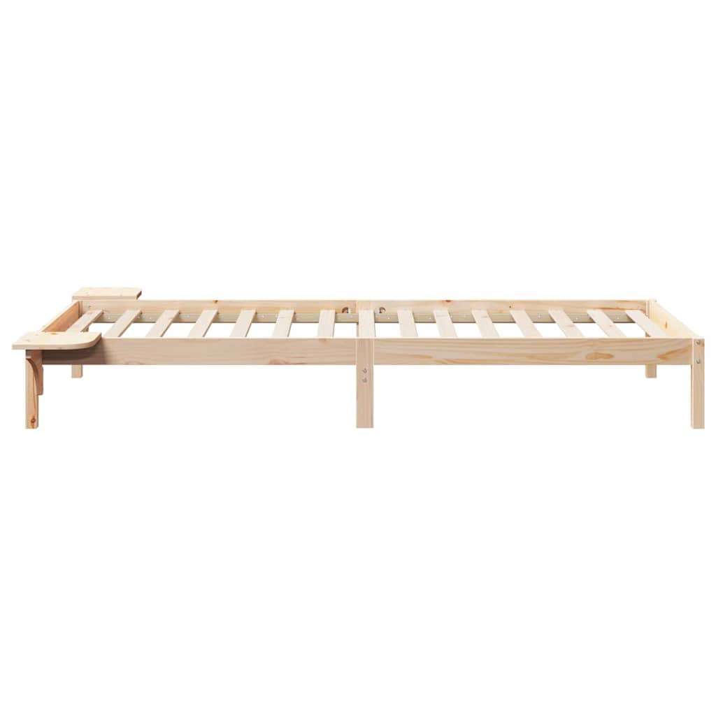 vidaXL Bettgestell mit Nachttischen Natur 80 x 210 cm