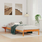 vidaXL Bettgestell mit Nachttischen Wachsbraun 80 x 210 cm