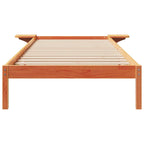 vidaXL Bettgestell mit Nachttischen Wachsbraun 80 x 210 cm