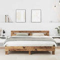 vidaXL Bettrahmen mit Kopfteil Altholz 203 x 185 x 70 cm Holzwerkstoff