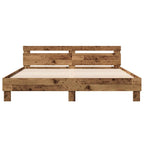 vidaXL Bettrahmen mit Kopfteil Altholz 203 x 185 x 70 cm Holzwerkstoff
