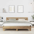 vidaXL Bettrahmen Artisan-Eiche 203 x 185 x 70 cm Holzwerkstoff