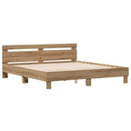 vidaXL Bettrahmen Artisan-Eiche 203 x 185 x 70 cm Holzwerkstoff