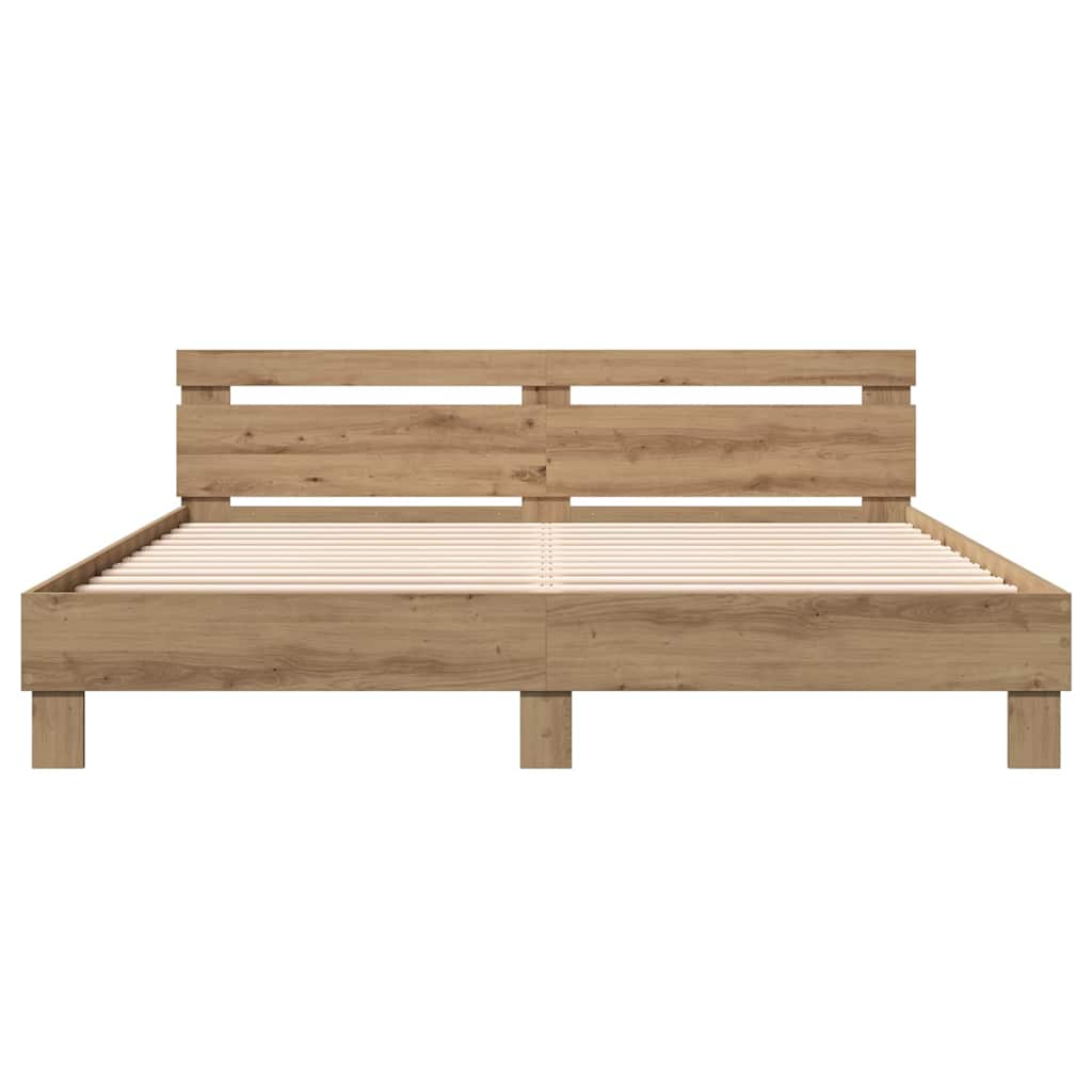 vidaXL Bettrahmen Artisan-Eiche 203 x 185 x 70 cm Holzwerkstoff