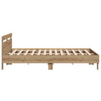vidaXL Bettrahmen Artisan-Eiche 203 x 185 x 70 cm Holzwerkstoff