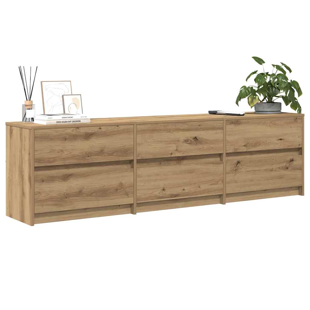 vidaXL TV-Einheiten 2 pcs Artisan-Eiche 180 x 34 x 50 cm Holzwerkstoff