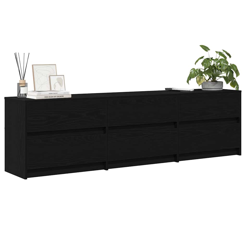 vidaXL TV-Einheiten 2 pcs Schwarz Eichen-Optik 180 x 34 x 50 cm