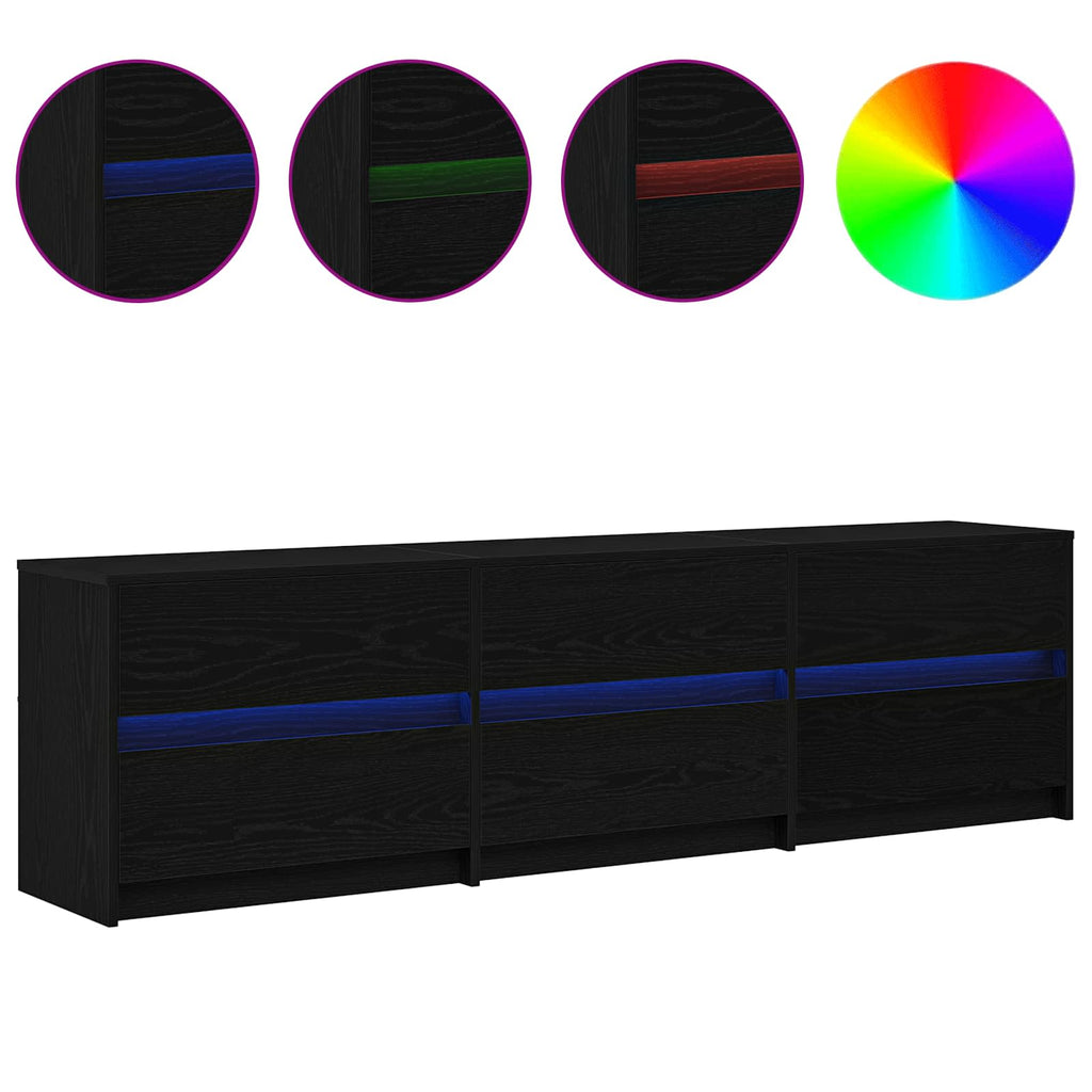 vidaXL TV-Einheiten 2 pcs Schwarz Eichen-Optik 180 x 34 x 50 cm