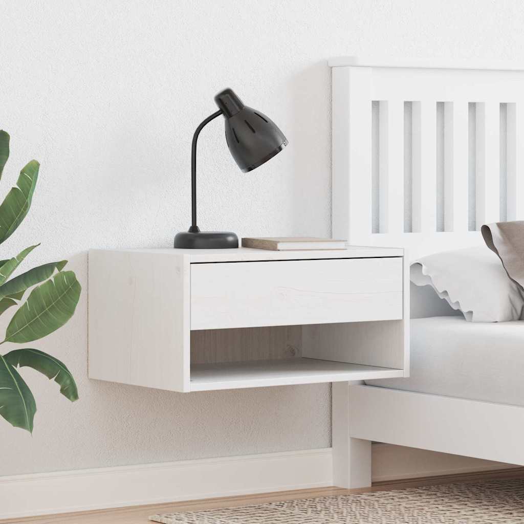 vidaXL Nachttisch 2 pcs Weiß 50 x 32,5 x 24 cm Massivholz Kiefer