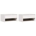 vidaXL Nachttisch 2 pcs Weiß 50 x 32,5 x 24 cm Massivholz Kiefer