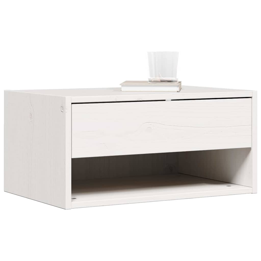 vidaXL Nachttisch 2 pcs Weiß 50 x 32,5 x 24 cm Massivholz Kiefer