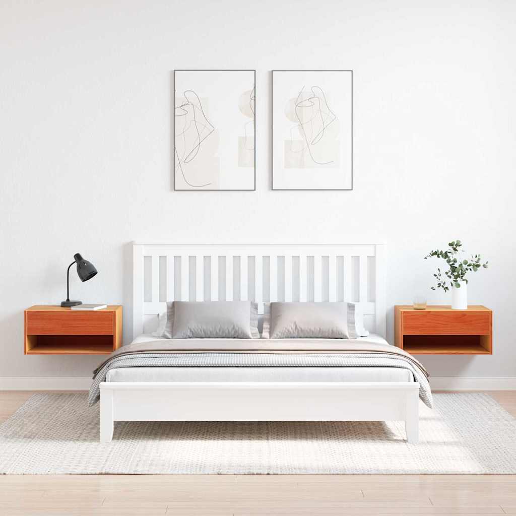 vidaXL Nachttisch 2 pcs Wachsbraun 50 x 32,5 x 24 cm Massivholz Kiefer