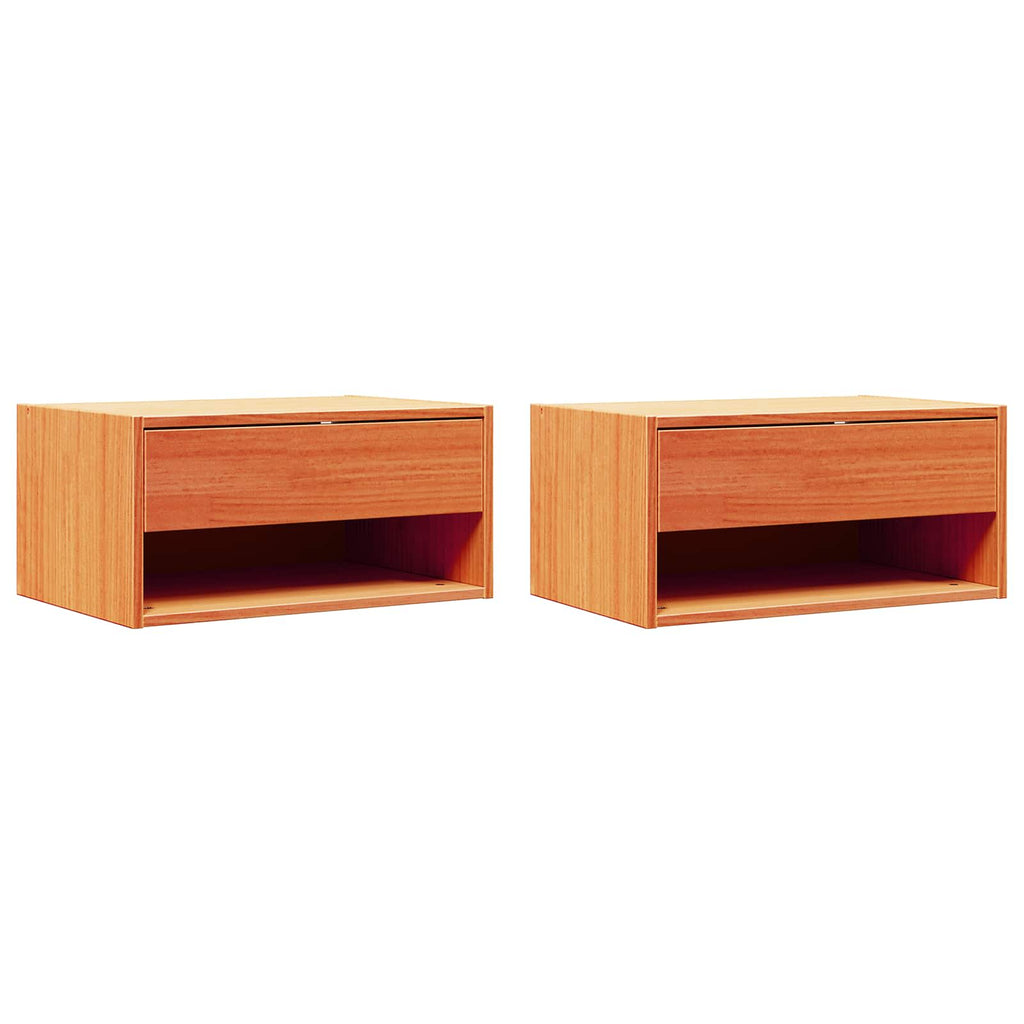 vidaXL Nachttisch 2 pcs Wachsbraun 50 x 32,5 x 24 cm Massivholz Kiefer