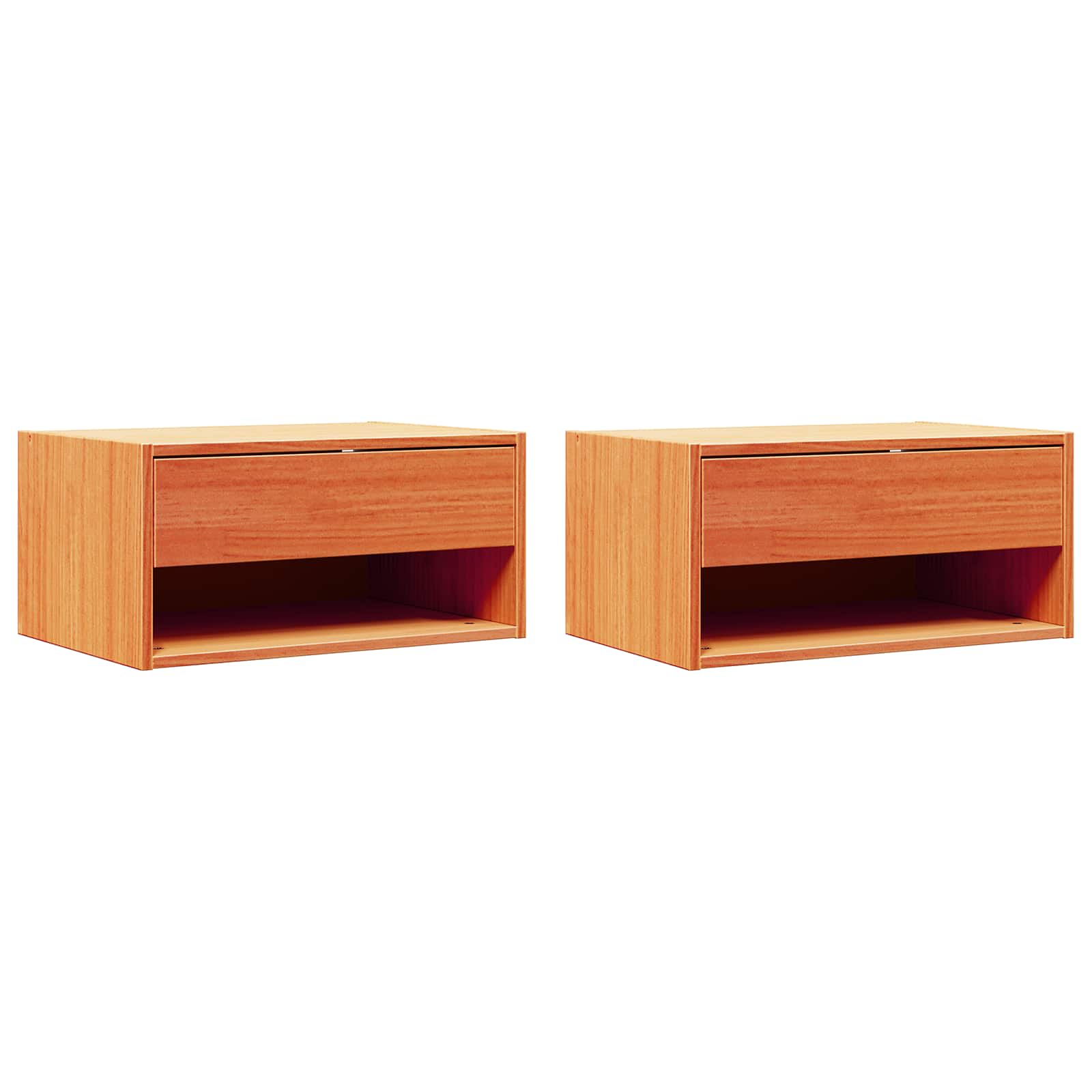 vidaXL Nachttisch 2 pcs Wachsbraun 50 x 32,5 x 24 cm Massivholz Kiefer