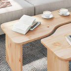 vidaXL Couchtisch 2 pcs Natur Massivholz Kiefer