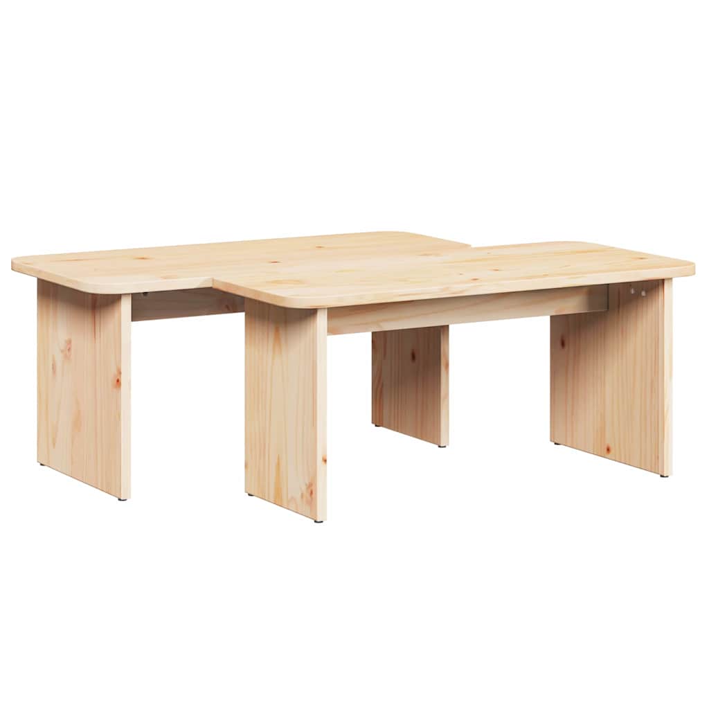 vidaXL Couchtisch 2 pcs Natur Massivholz Kiefer