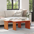 vidaXL Couchtisch 2 pcs Wachsbraun Massivholz Kiefer