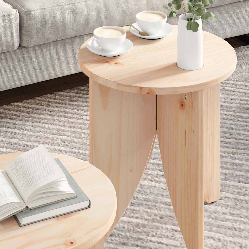 vidaXL Couchtisch 2 pcs Natur