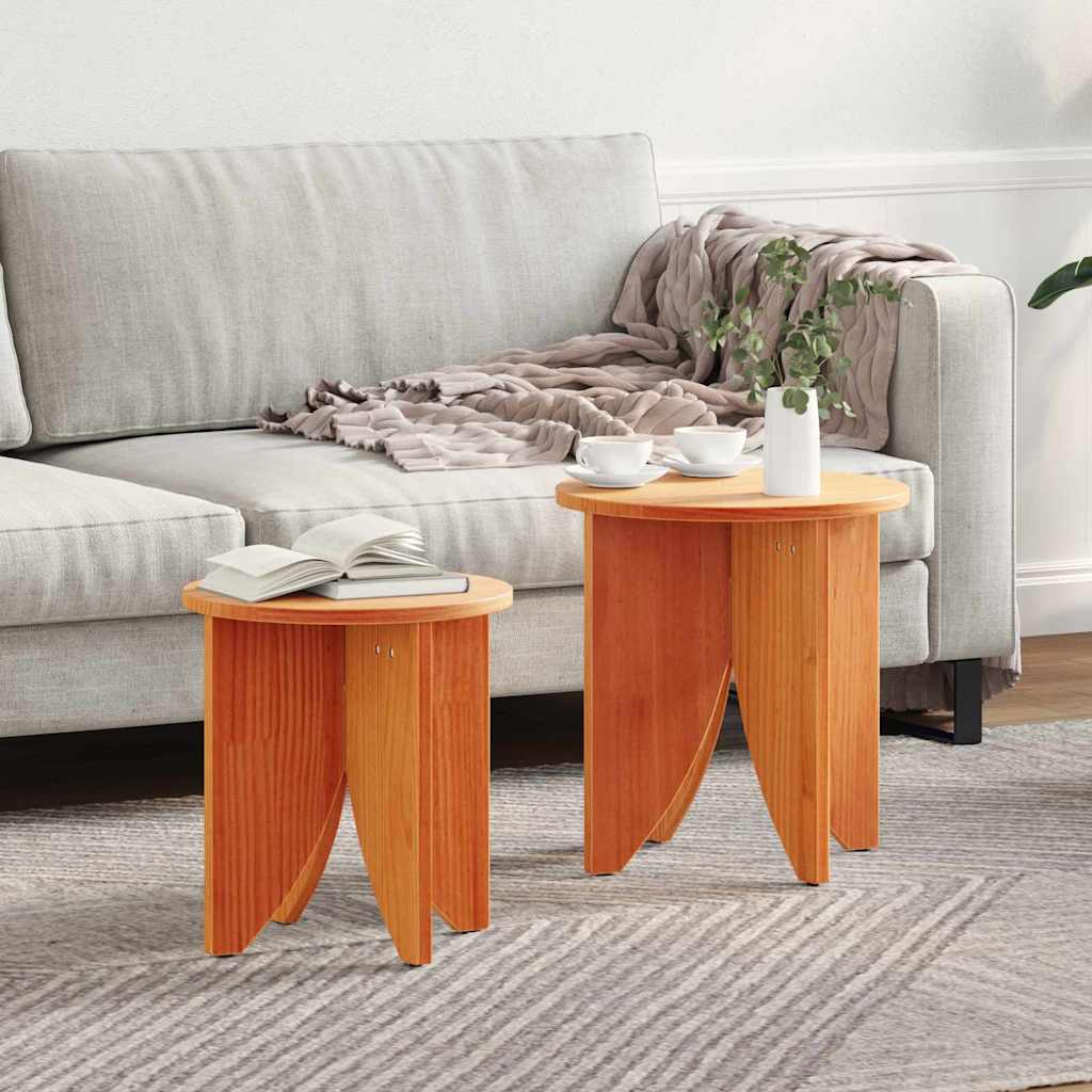 vidaXL Couchtisch 2 pcs Wachsbraun