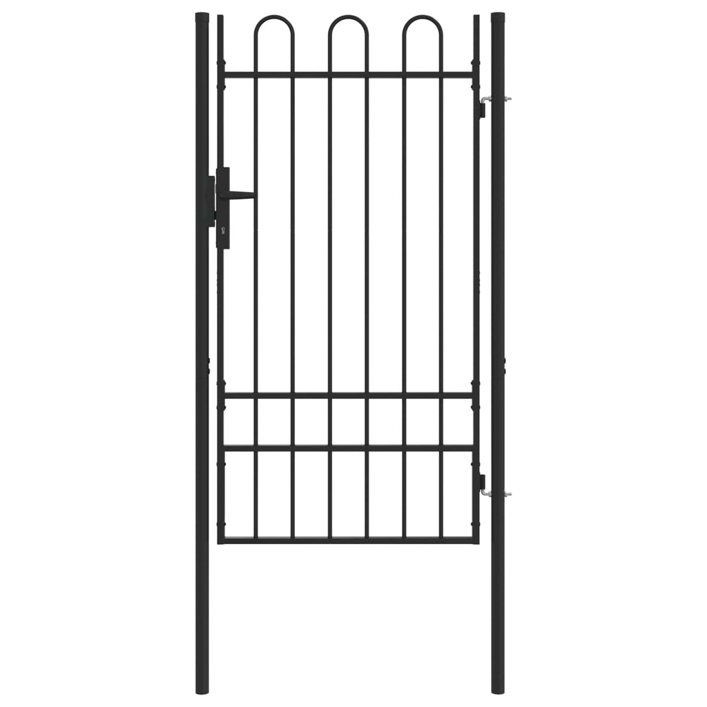 vidaXL Zauntor BOXTEL 103 x 225 cm Pulverbeschichteter Stahl Grau