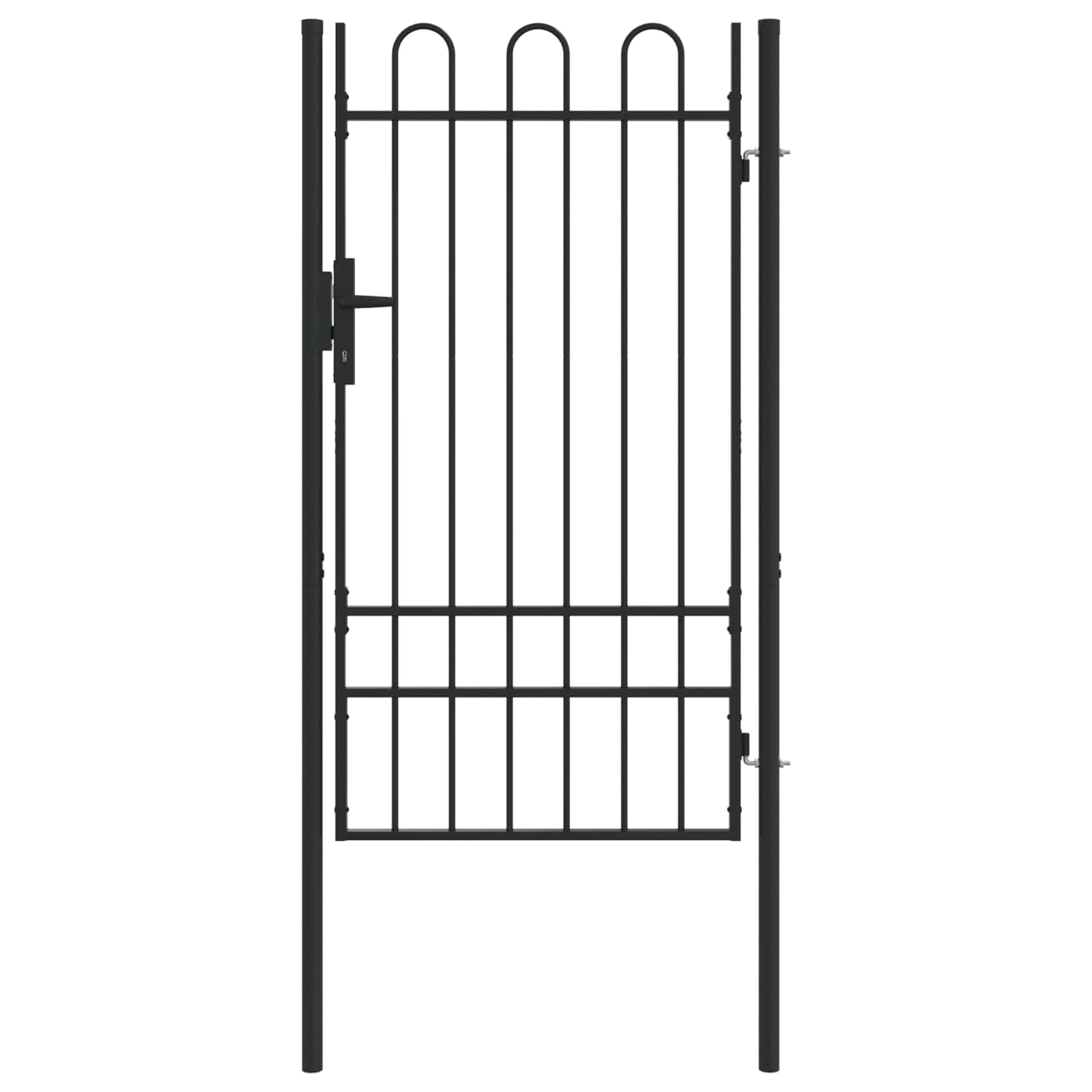 vidaXL Zauntor BOXTEL 103 x 225 cm Pulverbeschichteter Stahl Grau