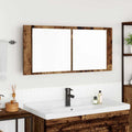 vidaXL LED Spiegel-Schrank Altholz 100 x 12 x 45 cm Holzwerkstoff