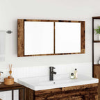 vidaXL LED Spiegel-Schrank Altholz 100 x 12 x 45 cm Holzwerkstoff